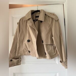 Zara Beige Cropped Trench Coat
